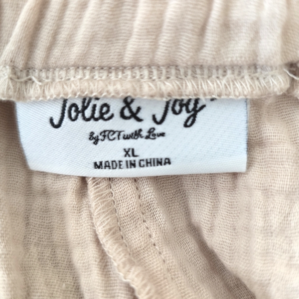 Jolie & Joy Light Beige Cotton Pull On Pants NWT - Picture 6 of 8